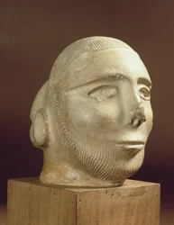 Steatit portræthoved, Mohenjodaro, 2300-1750 f.Kr