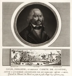 Adam Philippe, Comte de Custine, fransk revolutionær general, henrettet for forræderi 1793