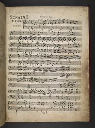 Tilføj MS 41631 f.2r Beethovens kopi af hans tre tidlige pianoforte-sonater i Eb, F-mol og D