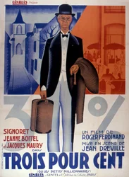 Tre procent filmplakat af JeanDreville 1933 er Frankrig
