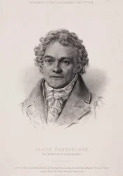 Alois Senefelder, tysk opfinder af litografi, c1810