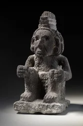 En aztekisk stenfigur af en Macuilxochitl, ca. 1200-1521