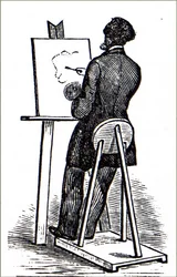 En kunstner, der bruger sit staffeli.