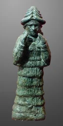 Bronzefigur af skytsgudinden LAMA, Mesopotamien ca. 2035-1794 f.Kr.