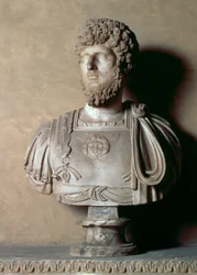 Buste af Lucius Aurelius Verus, romersk, 2. århundrede (marmor)