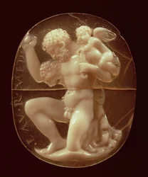 Cameo af Hercules erobret af Amor