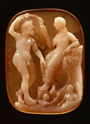 Cameo af Neptun og Amphitrite (onyx)