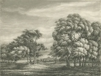 Castle Church - Stafford Castle: sepia-tegning, nd [?1800-tallet]