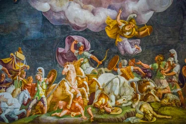 Loftmaleri i Palazzo Ducale, Royal Palace, Castel San Giorgio, Mantua, Lombardiet, Italien, Europa (foto)
