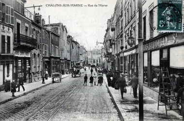 Champagne-Ardenne, Marne (51), Chalons sur Marne (Chalons-sur-Marne): udsigt over rue de la Marne (byen hedder nu Chalons en Champagne (Chalons en Champagne) - Postkort slutningen af ​​det 19.-begyndelsen af ​​det 20. århundrede