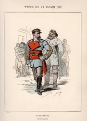 Kommune i Paris: kostume af STATE-MAJOR (Statsmajor) i "" Les Communeux