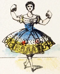 D - Danser - Alfabet - børneunderholdning - Billedepinal, populær serie c.1890 (illustration)
