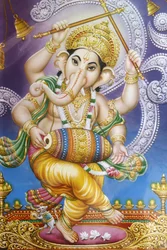 Dansende Ganesh-billede, Rishikesh, Indien