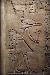 Egypten, Medamud, Montu tempeldør, detalje, 221-205 f.Kr.