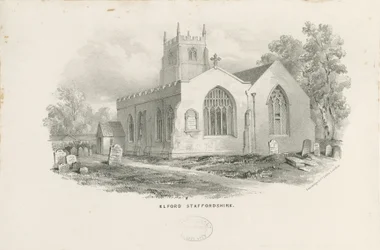 Elford Church: litografi og [1800-tallet]