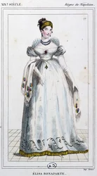 Elisa Bonaparte Baciocchi, ca. 1810 (kobberstik)