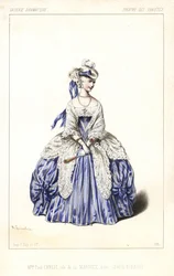Den engelske skuespillerinde Madame Paul Ernest som Marquise i Gentil Bernard, ou L