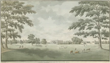 Fisherwick Hall: vandfarvetegning, 1786