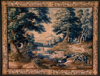 flamsk gobelin. Såkaldt Verdure. Atelier af Oudenaarde. 340x451 cm. Inv 00020.