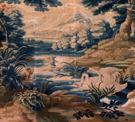 flamsk gobelin. Såkaldt Verdure. Atelier af Oudenaarde. 340x451 cm. Inv 00020.