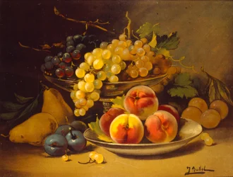 Fransk stillebenmaleri fra det 19. århundrede. Kunstner ukendt). ca. 1870