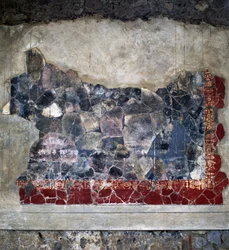 Fresco, Villa Arianna, Stabiae, Campania, Italien, romersk civilisation, 2. århundrede f.Kr., Detalje