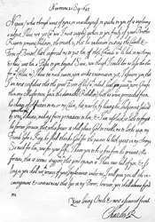 Venligt brev fra Charles I til hans nevø, prins Maurice, skrevet i Newtown, Powys, Wales, 20. september