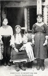 Grækenland, Makedoine: portræt af en makedonsk familie - Postkort 1914-1918