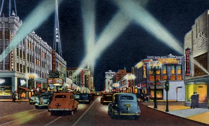 Hollywood boulevard om natten Californien