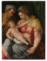 Hellig Familie (olie på panel)