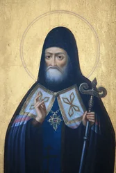 Ikon i Agios Andreas klosterkirke på Athos-bjerget, Grækenland