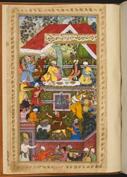Illustration fra "Memoirs of Babur" eller "Baburnama"