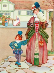 Illustration til digtet Difference fra bogen Childhood af Millicent og Githa Sowerby, udgivet i 1907.
