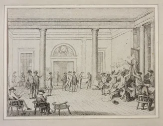 Børsens indre, ca. 1790 (radering)