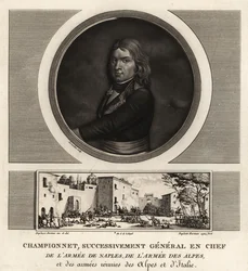 Jean Etienne Vachier Championnet, chefgeneral for hæren i Napoli, Alperne, Italien