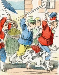 Spil: Assault - Alfabet - børneunderholdning - Image epinal, populær serie c.1890 (illustration)