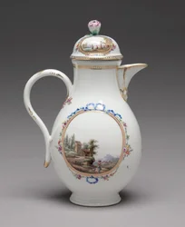 Kande med låg, udført af Meissen Porcelænsfabrik, 1774-1814