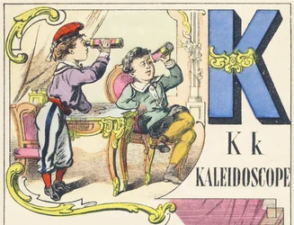 K : kalejdoskop - Spilalfabet, ca. 1890 (illustration)