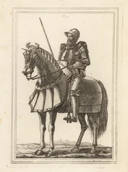 Kong Edward III afbildet som en bevæbnet ridder til hest fra våbenhuset ved Tower of London