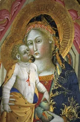 Madonna og barn, Francesco di Gentile, XIV århundrede, Piersanti museum, Matelica, Marche, Italien