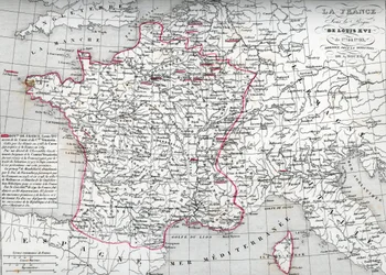 Kort over Frankrig under kong Ludvig XVI fra 1774 til 1793 (Kort over Frankrig på kong Ludvig XVI