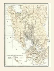 Kort over Manila, Filippinerne og krigssædet under den spansk-amerikanske krig i 1898.