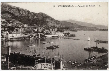 Monte Carlo (Monte-Carlo): Udsigt over byen taget fra Monaco - Postkort slut 19.-20. århundrede