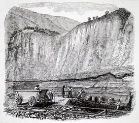Navvies arbejder på Liverpool-Manchester Railway.