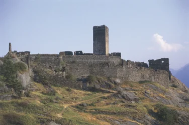 Gammel ruin af en bygning, Castello St. Germain, Montjovet, Valle D