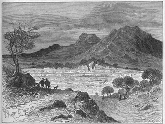 Åbent stensaltbrud i Cardone, ca. 1880 (gravering)