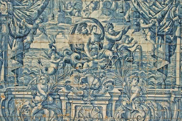 Porto, Se Catholic Cathedral (original. 12. århundrede), azulejos, håndmalede blå fliser