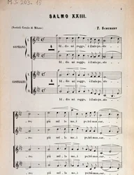 Side med partitur af Salme 23, op 132, D 706 af Franz Schubert