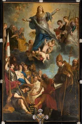 Sognekirke (Parochekerk Onze-Lieve-Vrouw). Indre. Indre. Højalter. Maleri.