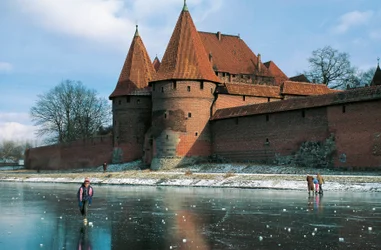 Polen, Pomorskie voivodeship, Malbork, Slot, gotisk fæstning bygget af Teutonisk Orden
